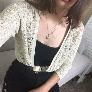 Sandy Open Front Textured Cardigan